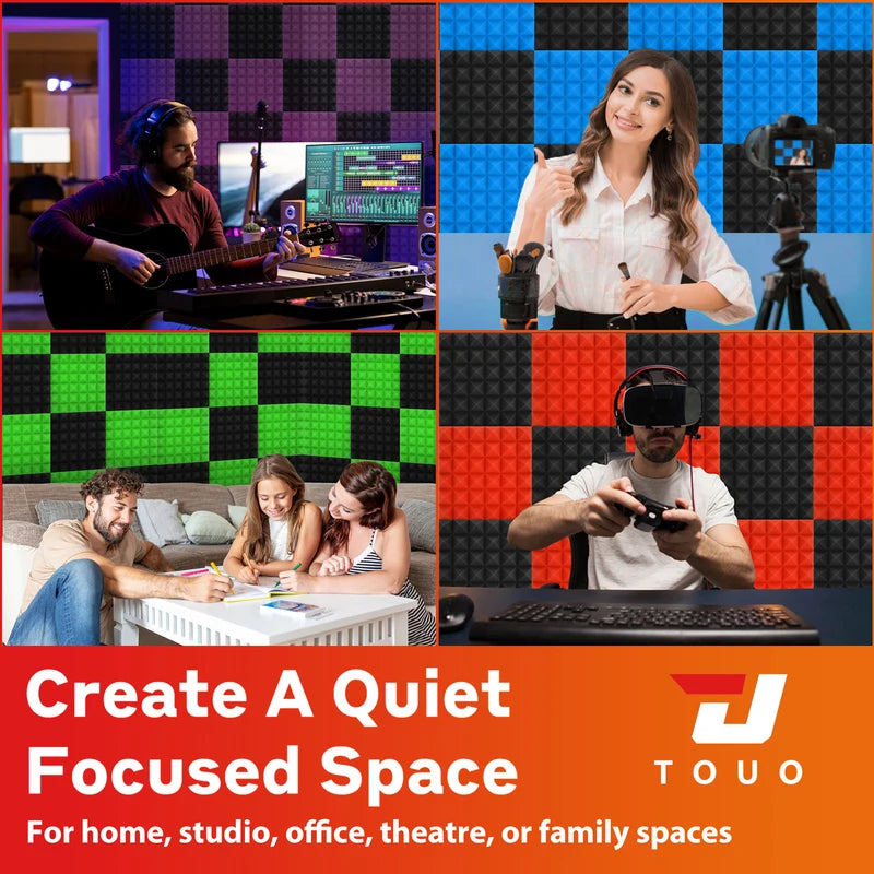 Touo Studio Acoustic Foam Panel 6/12/24/48 Soundproof Foam