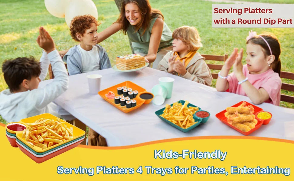 Chip Dip Serving Platter Plastic Dumpling Plates Sauce