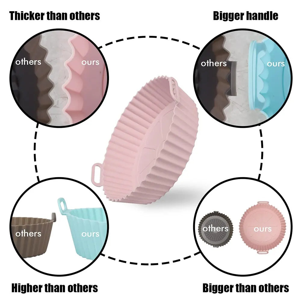 Silicone Mat Round Airfryer Inserts Heat Resistant Baking