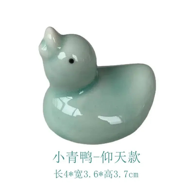1-5pcs Funny Duck Ceramic Crafts Chopstick Shelf Resturant
