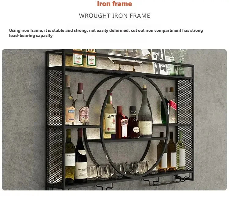 Modern Wall Mount Wine Rack Holder Glass Storage