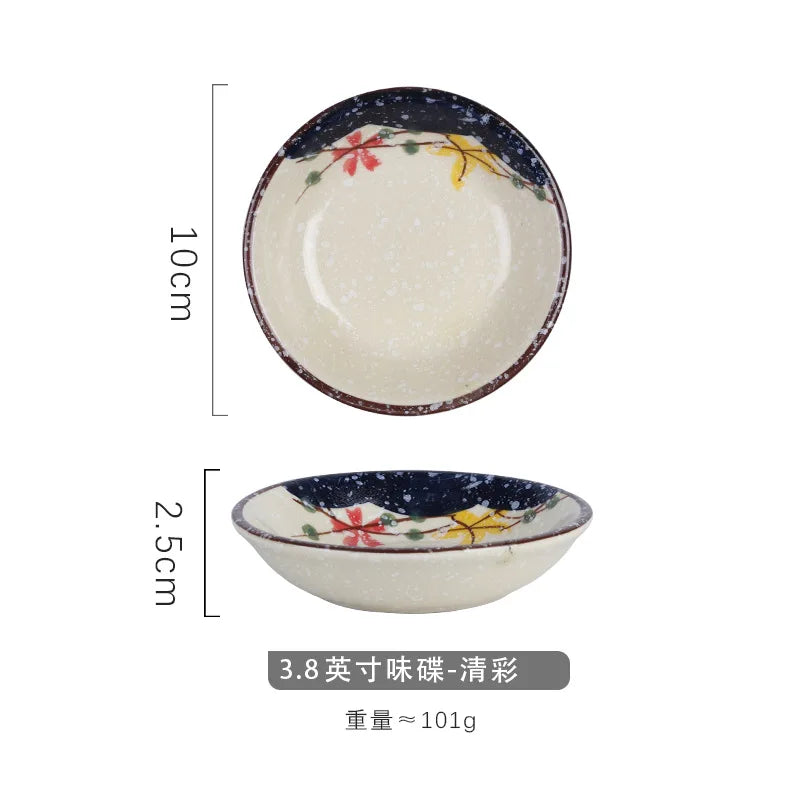 Japanese Style Ceramic Small Plate Round Sushi Dipping
