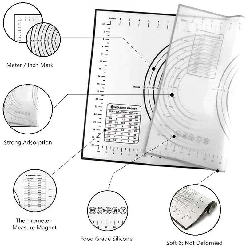 Silicone Baking Mat Kneading Pad Dough Mat Pizza