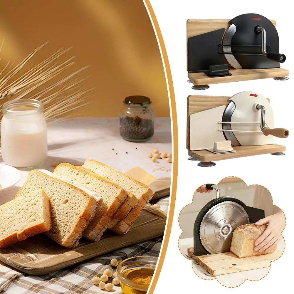 Hand Crank Bread Slicer 5-20mm Adjustable Thickness -