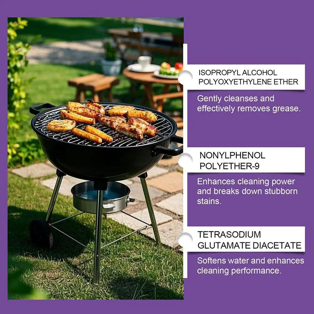 1/2/3pcs Barbecue Grill Cleaner Heavy Duty Grease Degreaser