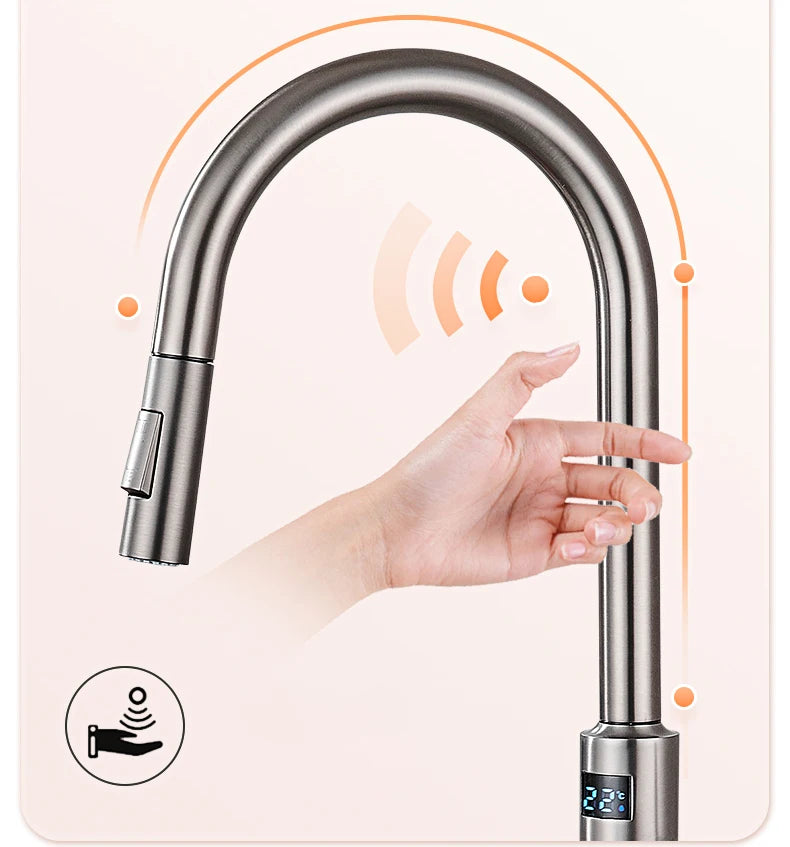 Smart Digital Touch On Faucets 304 Stainless Steel