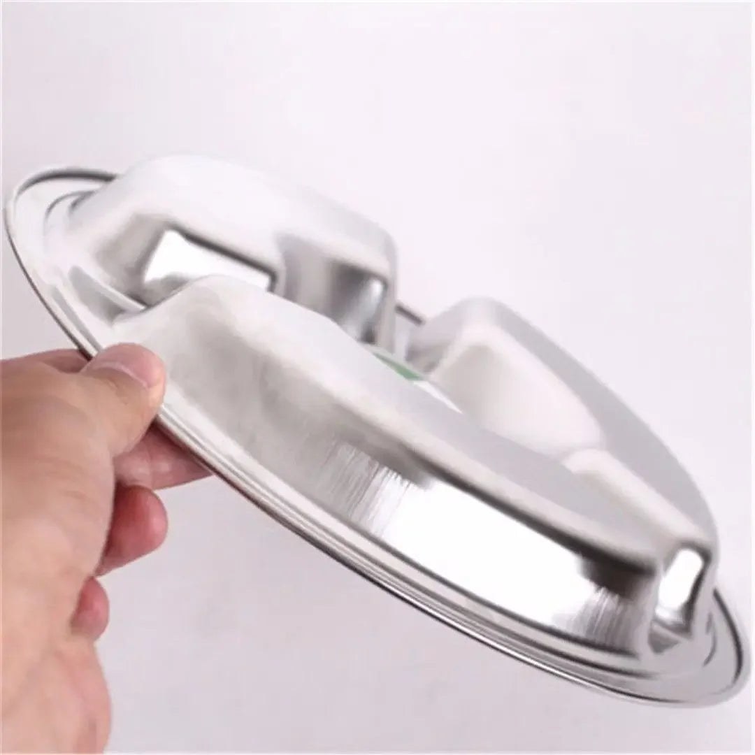 Dish Dinner Plate 1pcs Silver Stainless Steel Sections