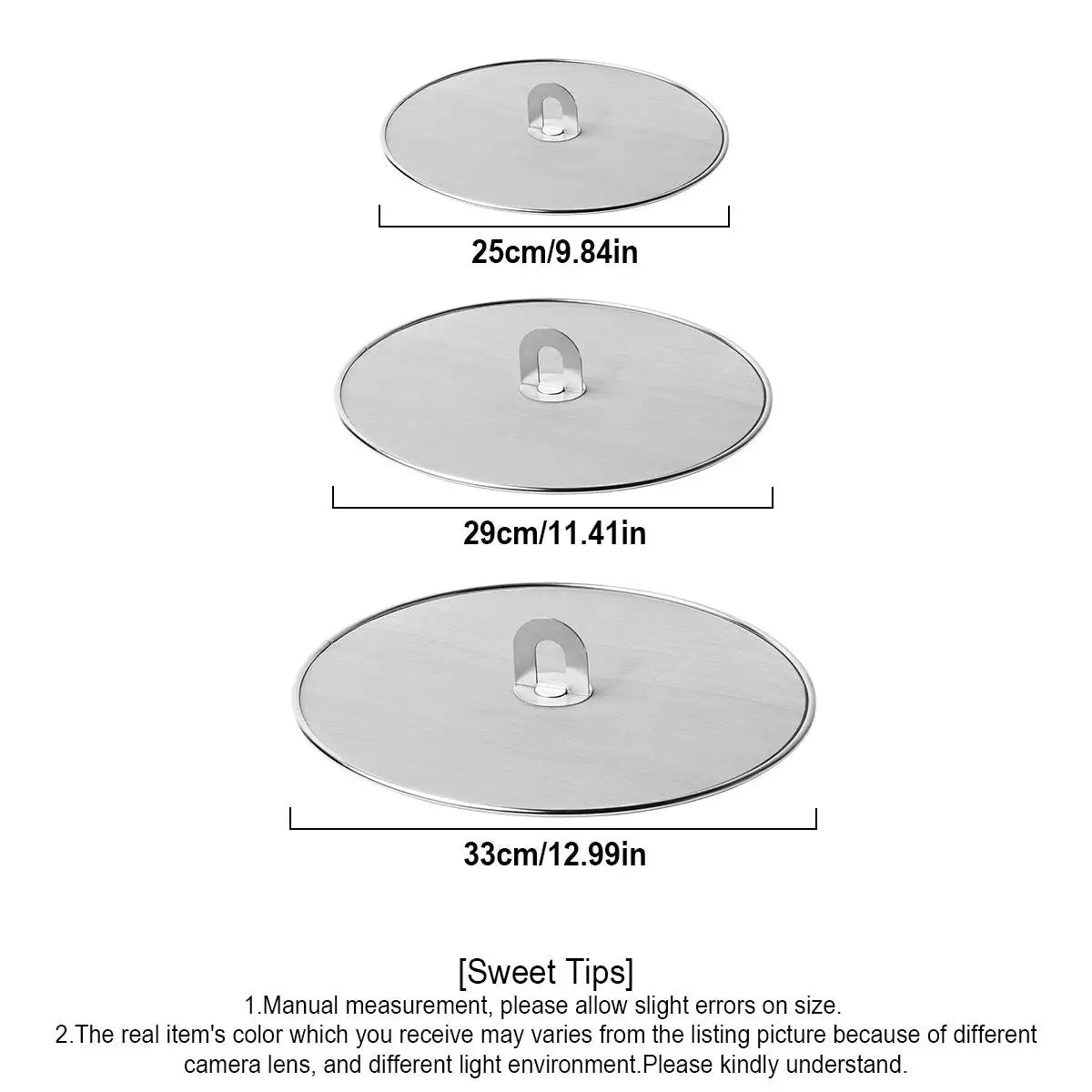 3-Piece Splatter Screen Frying Pans 13 /11 /9