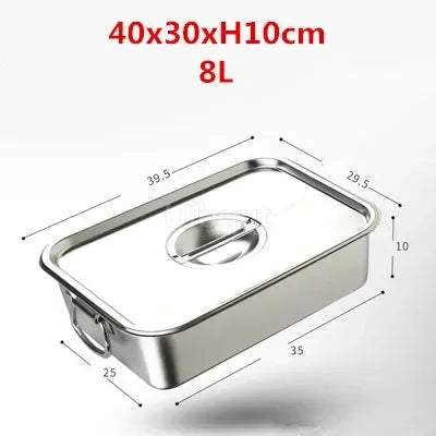 304 Stainless Steel Plate Metal Tray Handle Square