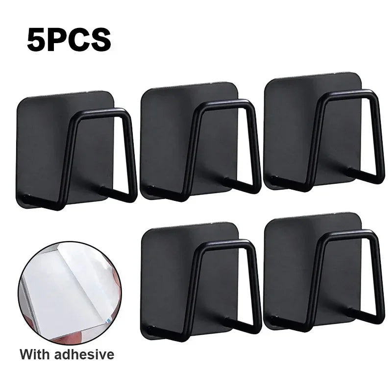 1/5pcs Stainless Steel Sink Shelf Sponges Holders Adhesive