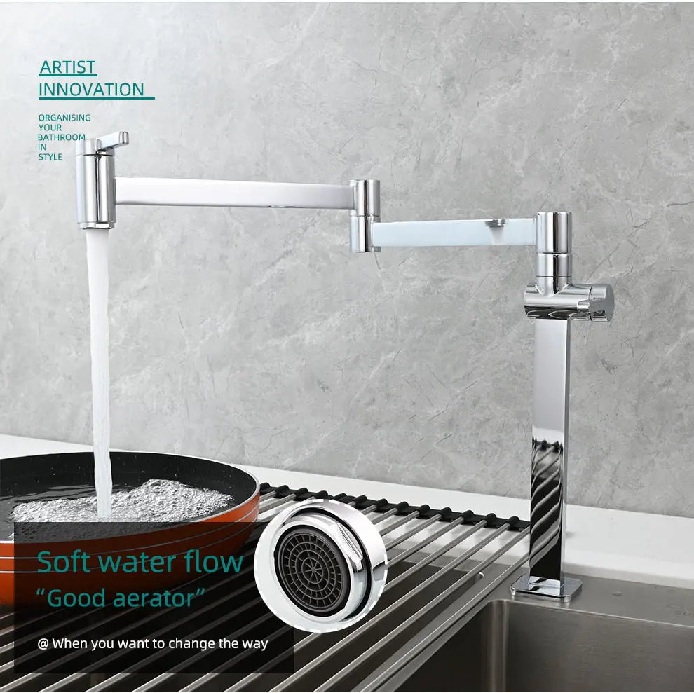 Ciencia Brass Pot Filler Faucet Deck Mount Stove