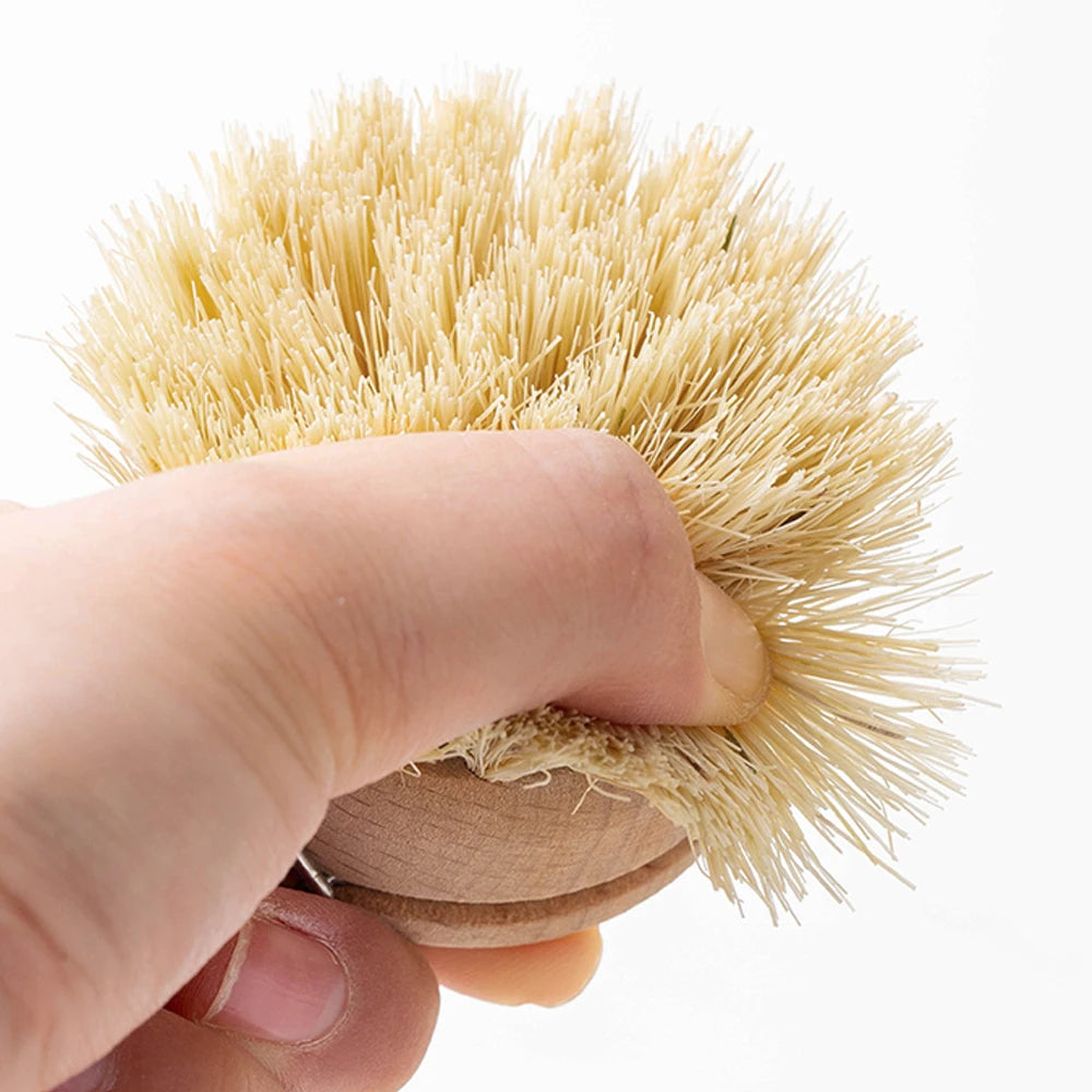 Wooden Dish Brush with Natural Sisal and Coconut Durable Portable Kitchen Cleaning Brush Eco Friendly Zero Waste