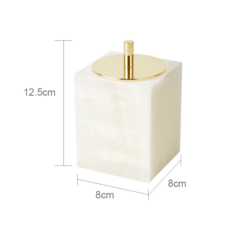 White Onyx Natural Marble Bathroom Luxury Soap Dispenser