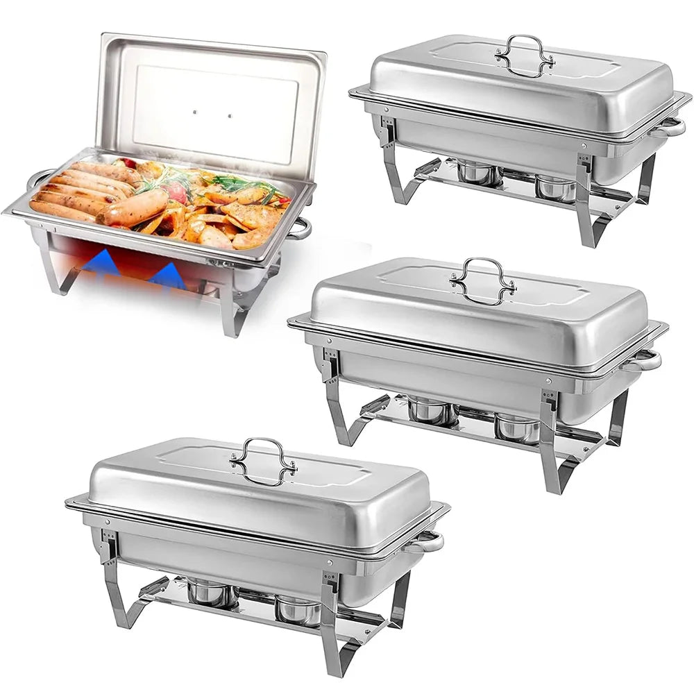 2/4/6pack Chafing Dish Buffet Stainless Steel 8qt Food