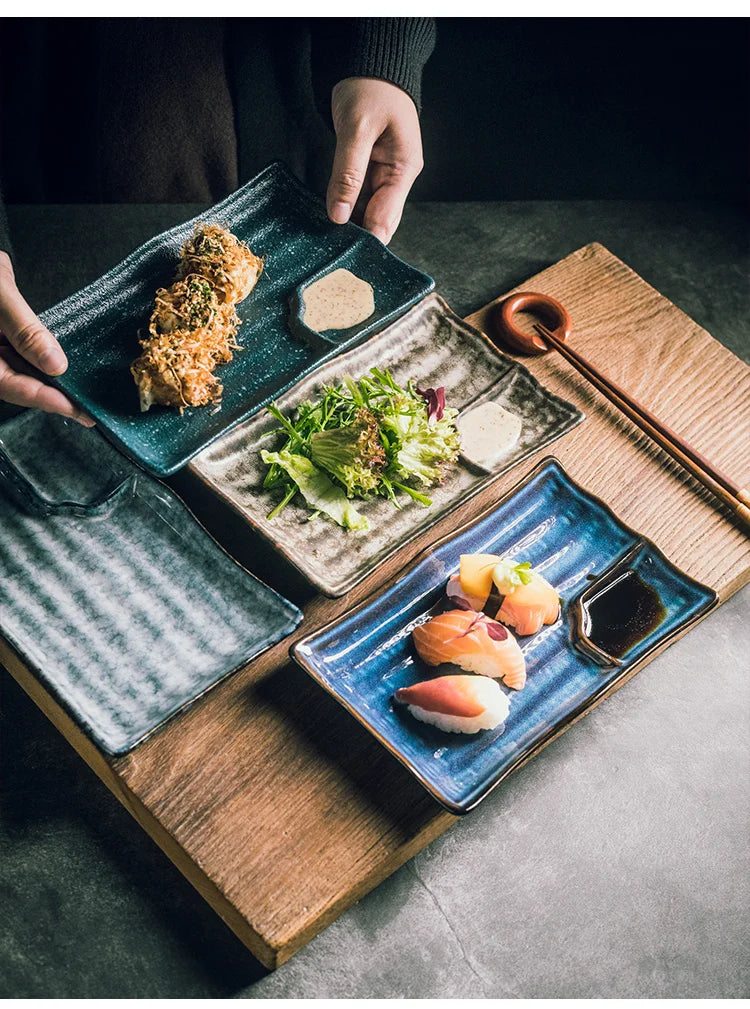 Ceramic Japanese Dumpling Dish Dipping Sauce Dish Creative