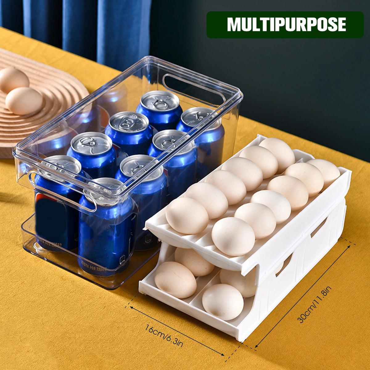 Auto Rolling Egg Holder Refrigerator 2-Layer 24 Egg