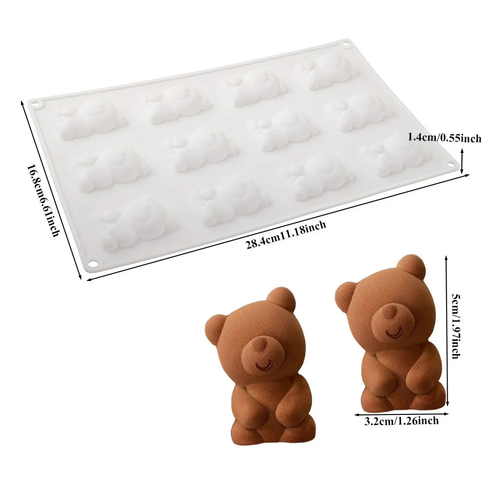 6/8/12 Cells Baking Cake Molds Little Bear Shape