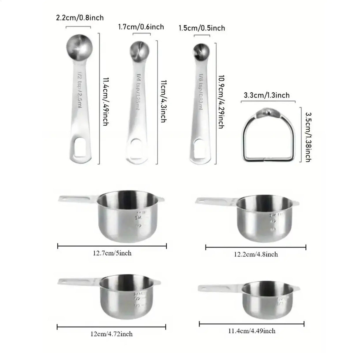 Measuring Cups Premium Stackable Measuring Spoon Scale Stainless