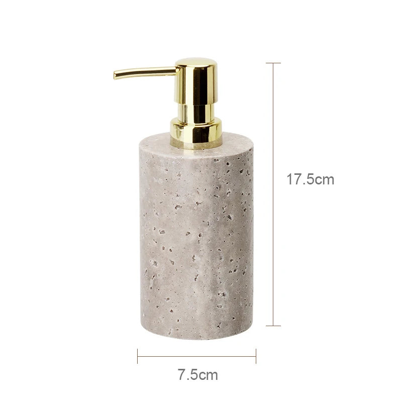 Travertino Grigio Bathroom Antique Natural Marble Soap Dispenser