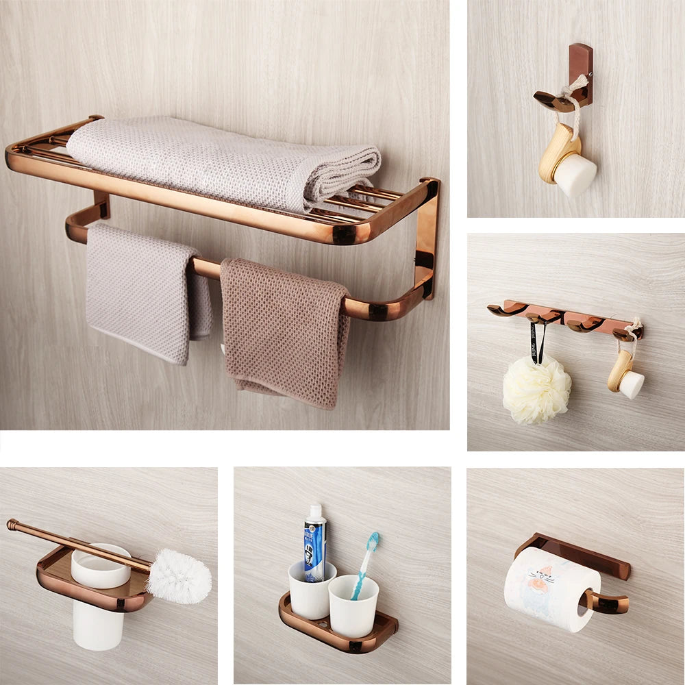 Monite Luxury Rose Golden Bathroom Solid Brass Toilet