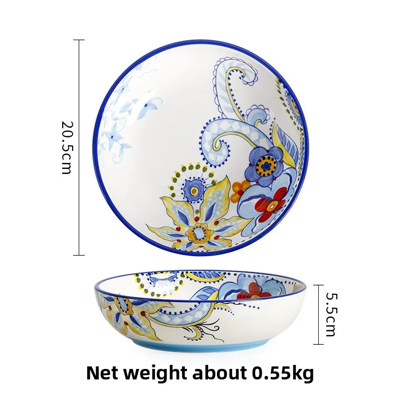 Hand Painted Ceramic Plate Creative Irregular Steak Dish