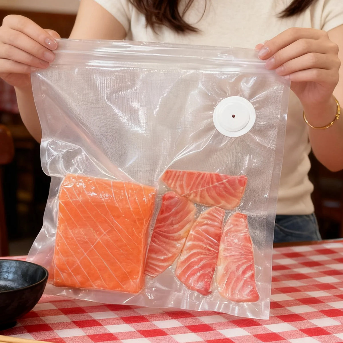 Upgraded Version Vacuum Food Storage Bag Zipper Bag