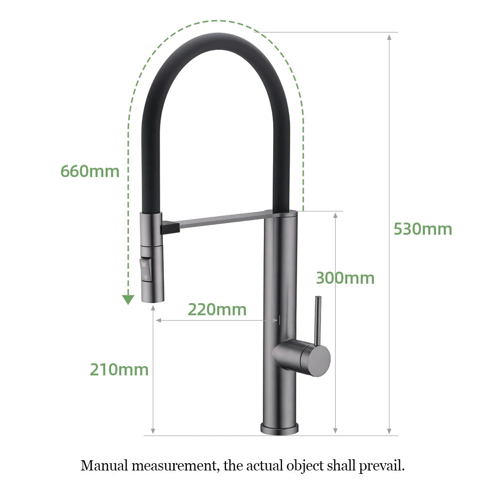 Faucet Gunmetal Flexible Pull Out Water Tap Nozzle