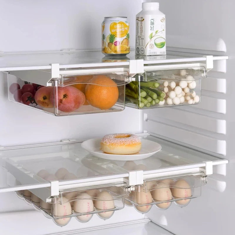 Fridge Organizer Fruit Egg Refrigerator Storage Rack Under-Shelf