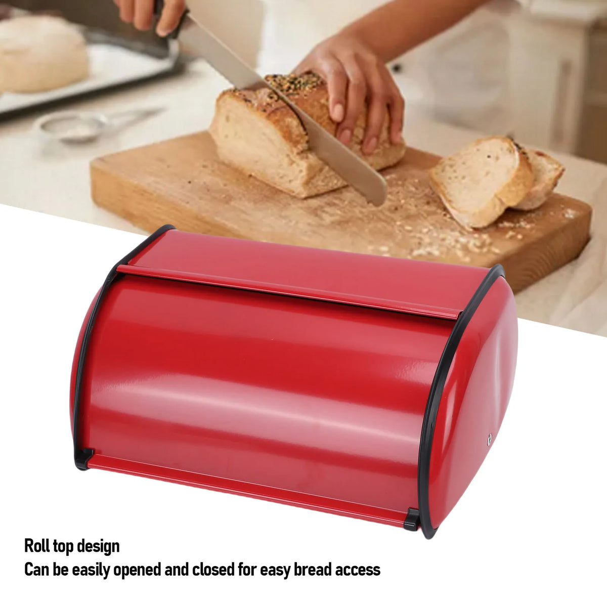 Metal Bread Holder Roll Top Bread Box Iron