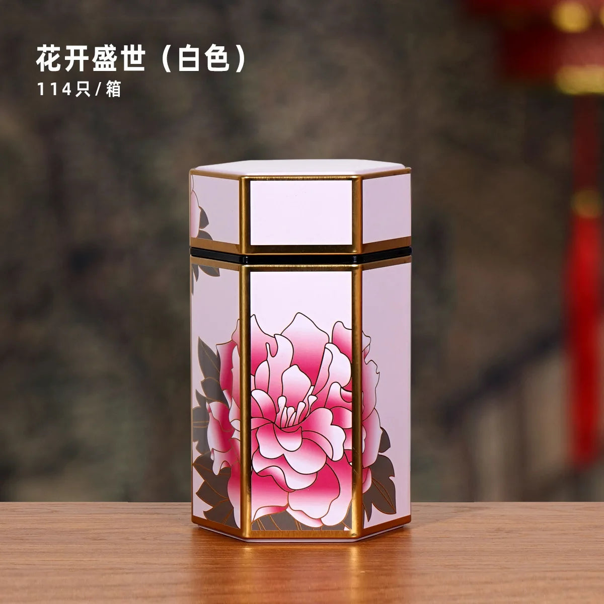 Tea Organizer Lids Hexagonal Tinplate Food Storage Jars