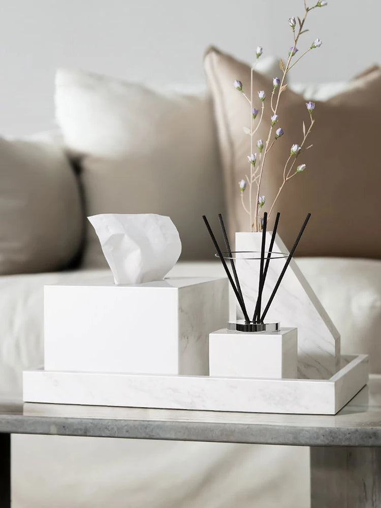 Volakos White Natural Marble Bathroom Soap Dispenser Soap