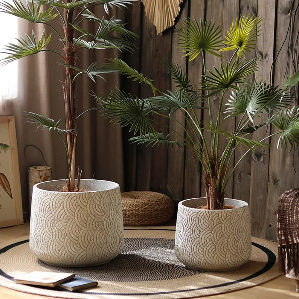 Nordic Art Texture Large Flowerpot Silicone Mold Concrete