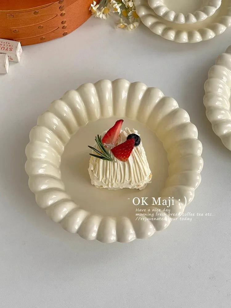 High-Looking Ceramic Plate Western-Style Dinner Plate Round Plate