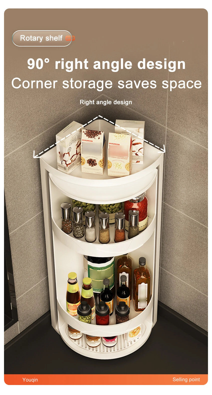 Rotatable Layered Adjustable Shelf Bottle Holder Condiment