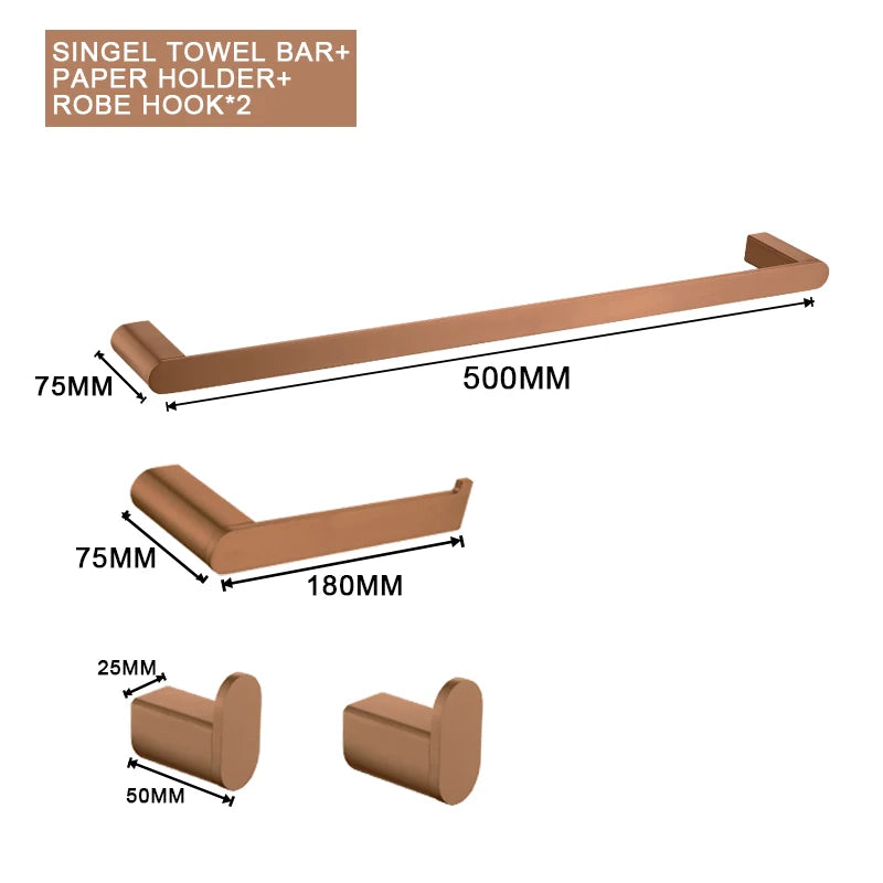 Brushed Rose Gold Storage Rack Towel Bar Tissue