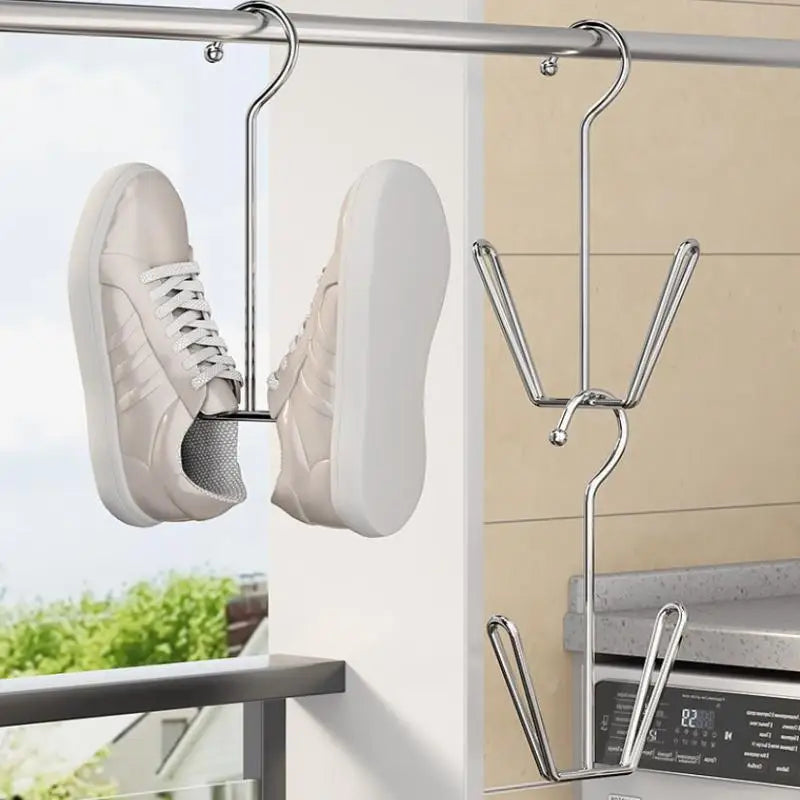 1/4pcs Stainless Steel U-Shaped Shoe Drying Rack Windproof