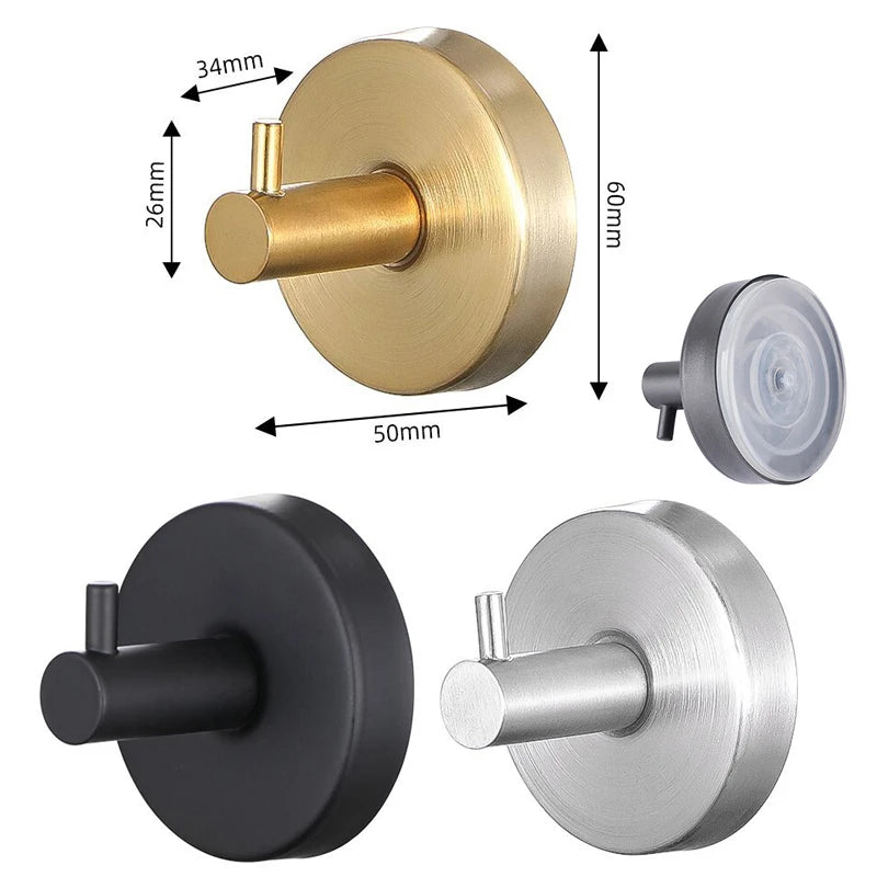 1/4pcs Suction Cup Hooks Waterproof Bathroom Robe Coat