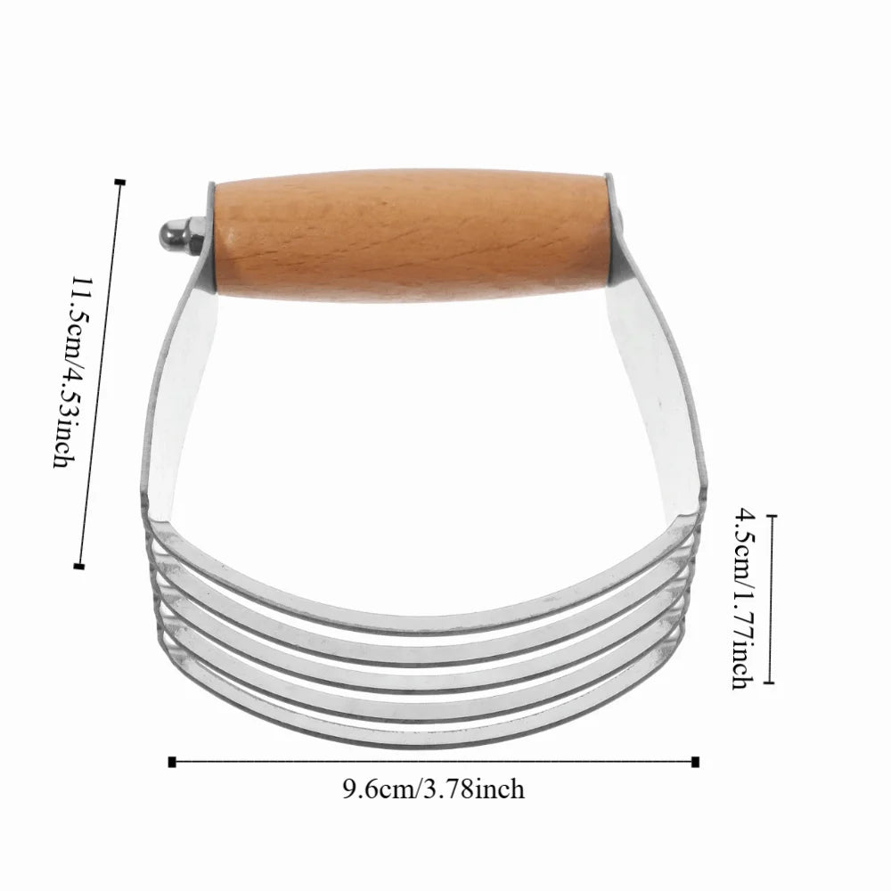Baking Dough Blender Wood Handle Curved Design Flour