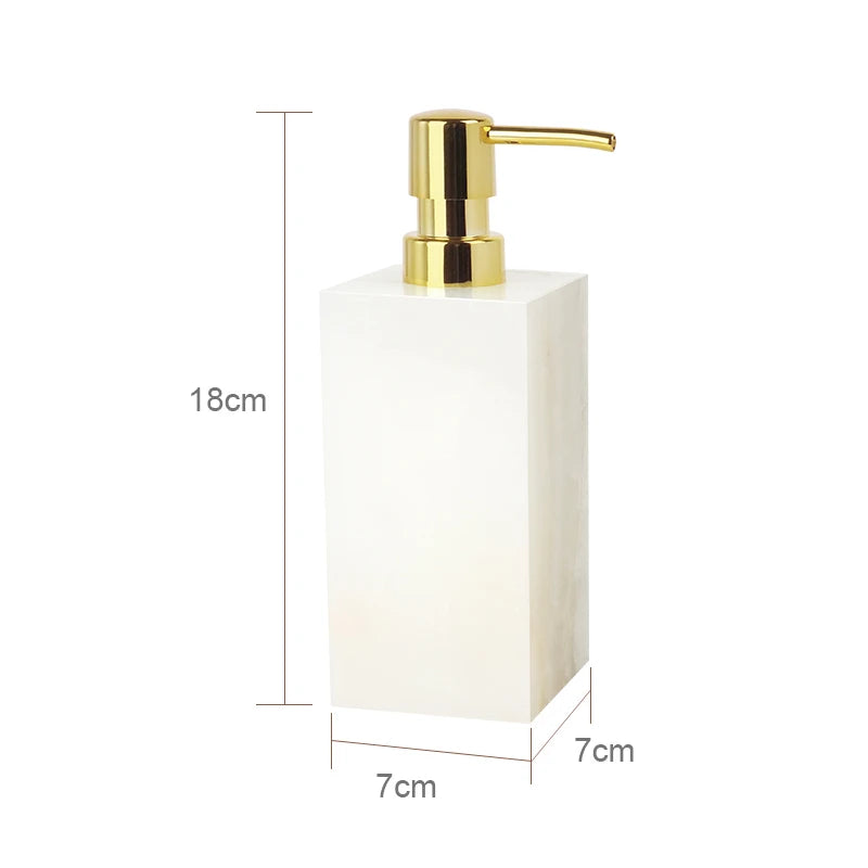 White Onyx Natural Marble Bathroom Luxury Soap Dispenser