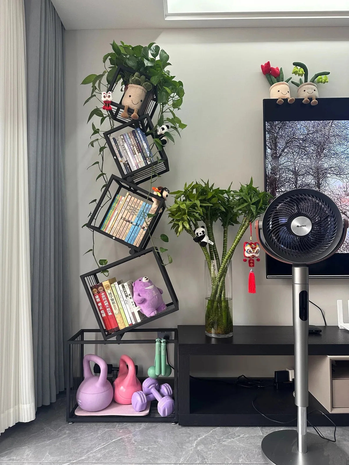 Modern Living Room Decor Iron Art Shelf Office