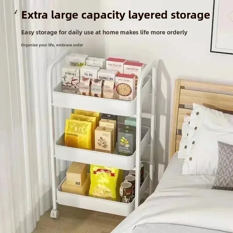 Tier Rolling Storage Cart Wheels Slim Organizer Fruit