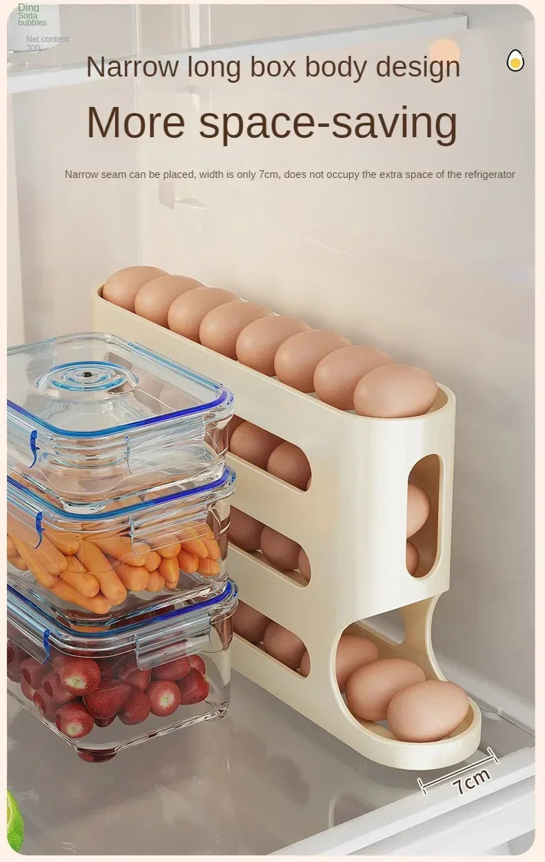 2/3/4 Tier Egg Holder Storage Container Automatic Rolling