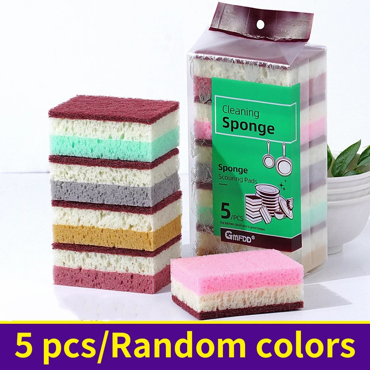 Dishwashing Cleaning Sponge High Density Strong Stain Removal
