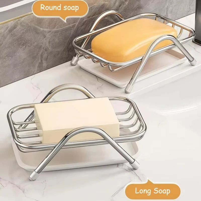Soap Holder Detachable Drain Tray Stainless Steel Rustproof