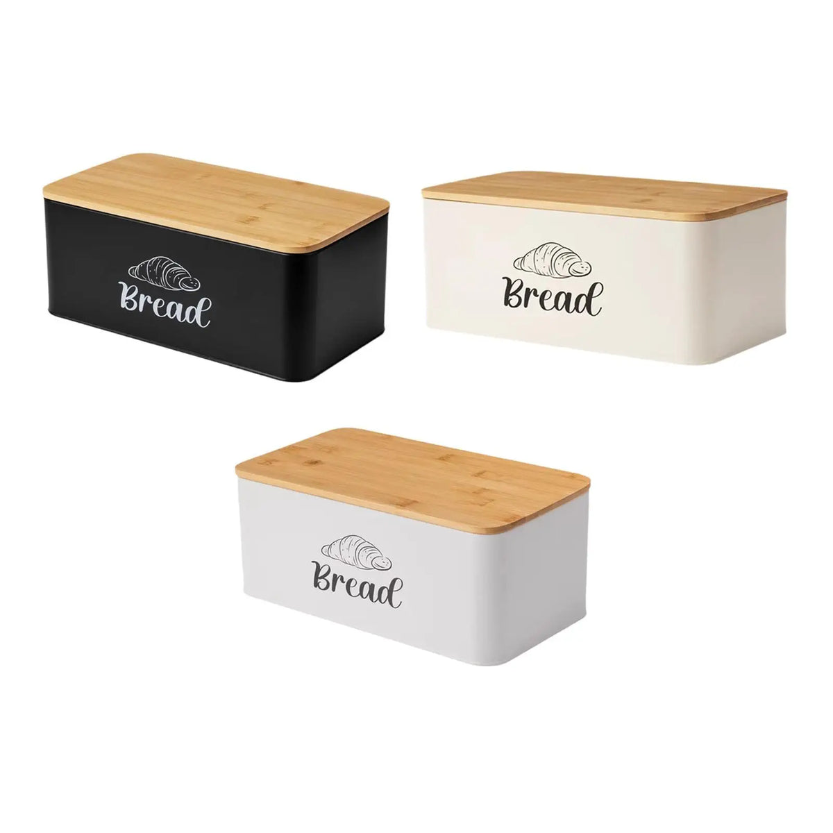 Breadbasket Sturdy Bread Box Kitchenware Layer Bamboo Lid