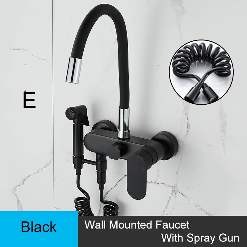 Brass Sink Taps Wall Mounted Basin Mixers Cold