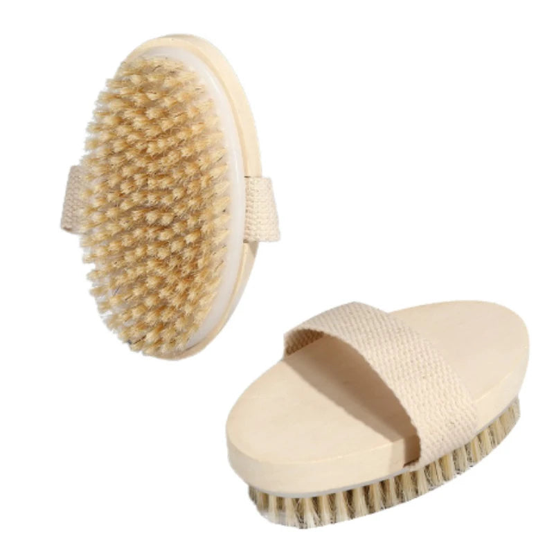 Wooden Long Handled Bristle Brush Back Scrubbing Product
