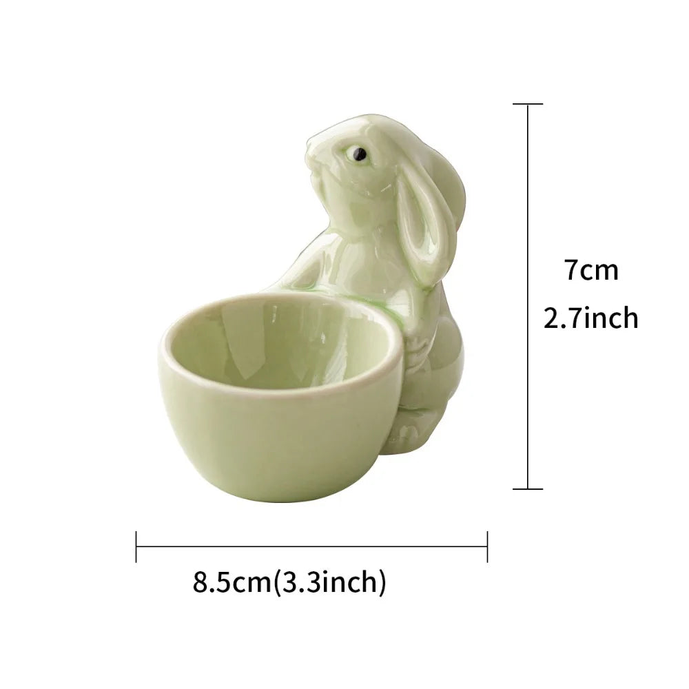 Ceramic Egg Cup Creative Egg Organizer Rabbit Egg