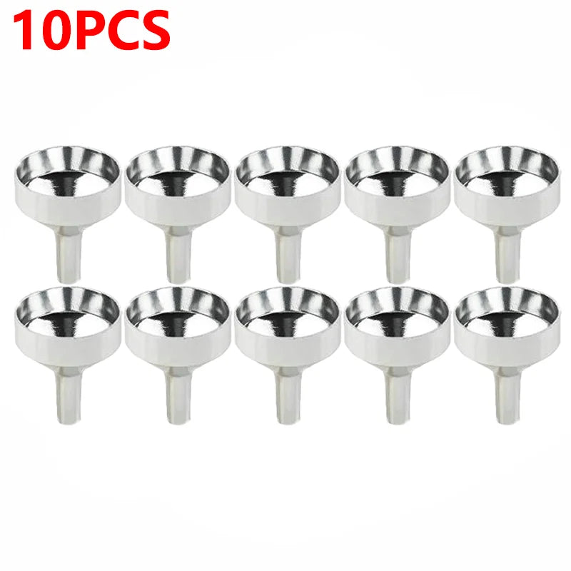 10/5/1pcs Stainless Steel Mini Funnel Detachable Filter