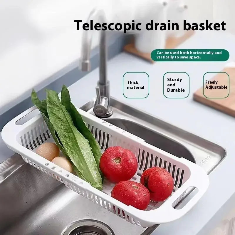 Organizer Soap Sponge Holder Sink Rack Telescopic Drain
